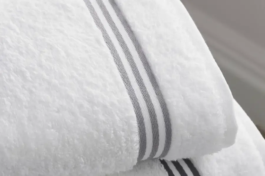 Folded white towels